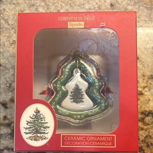 NWT Spode Green and White Christmas Tree Ornament 3”